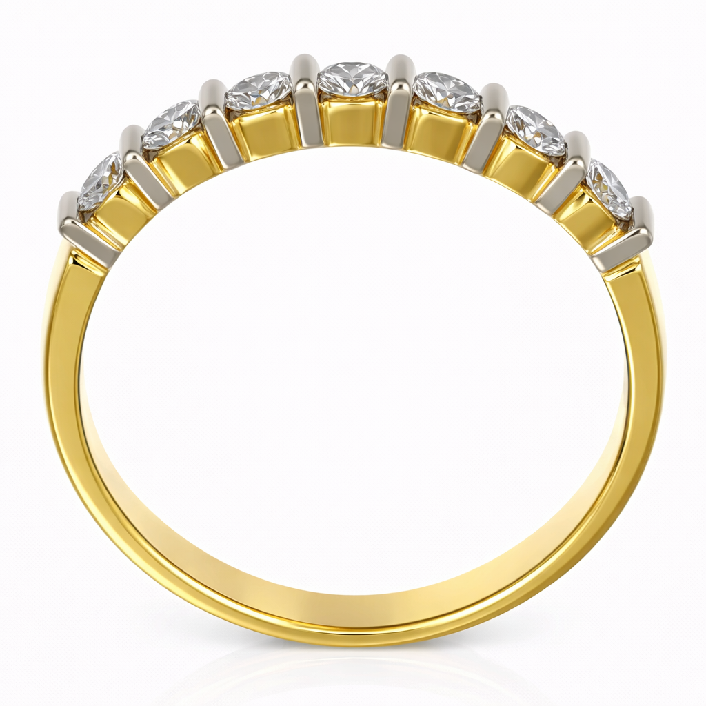 Anello - 18 carati Oro bianco, Oro giallo - 0.98ct. tw. Diamante (Naturale)