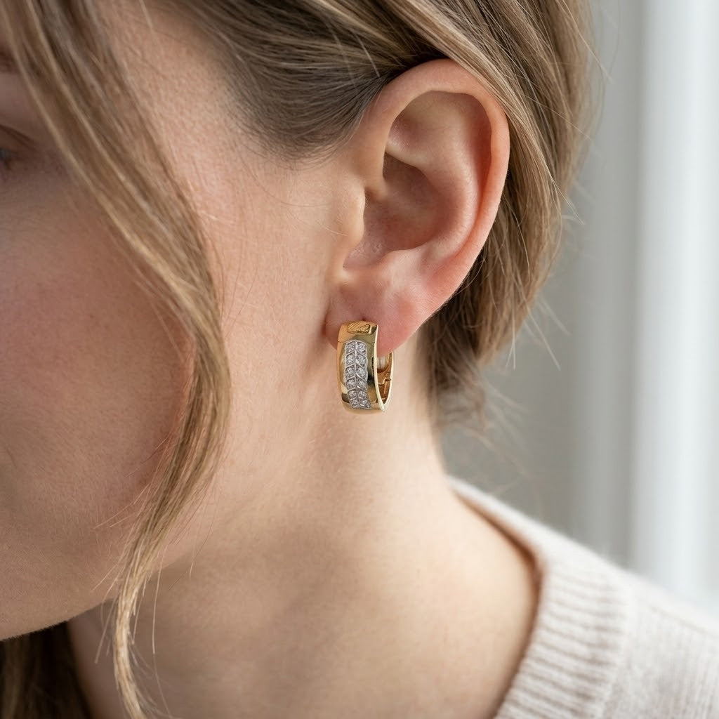 Coppia di orecchini da donna Recarlo in oro giallo 18 carati