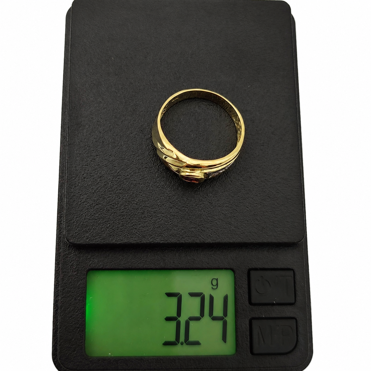 Anello - 18 carati Oro giallo, Oro bianco - 0.23ct. tw. Rubino - Diamante - Made in Italy - Handmade