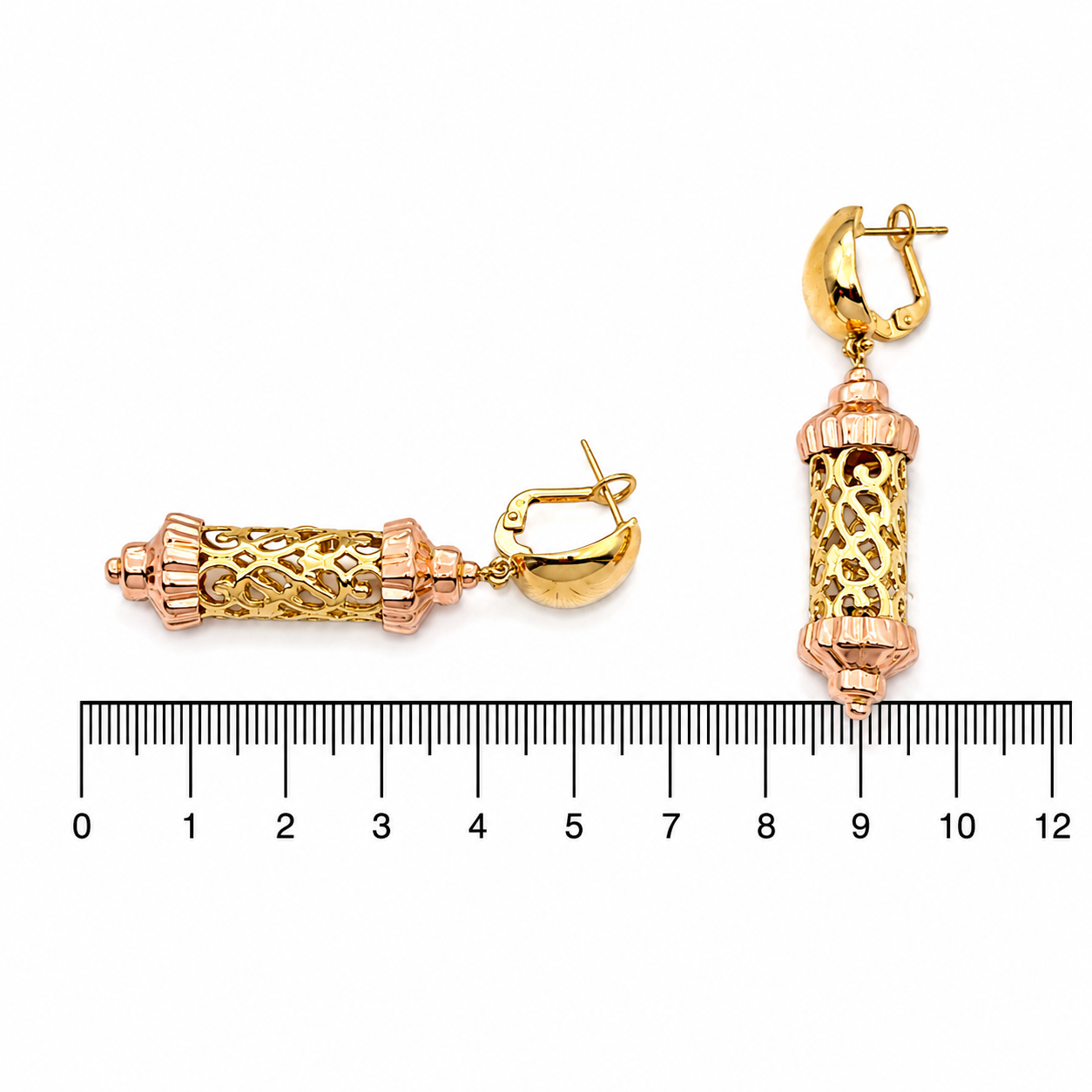 Orecchini - 18 carati Oro giallo, Oro rosa - Made in Italy - Handmade