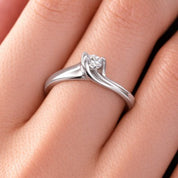 Anello - 18 carati Oro bianco - 0.17ct. tw. Diamante (Naturale)