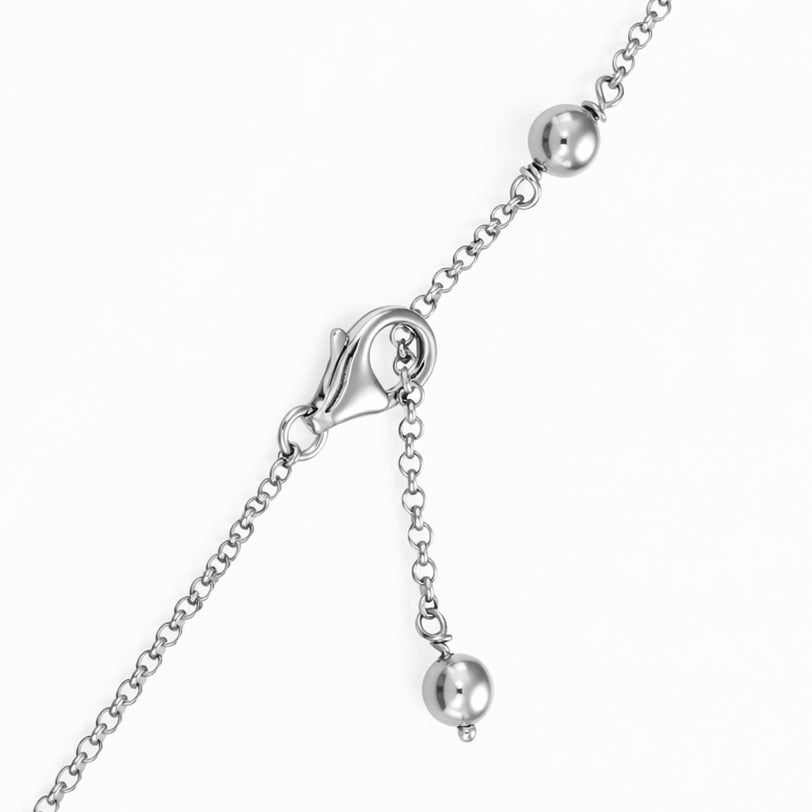 Collana - 18 carati Oro bianco - 0.06ct. tw. Diamante (Naturale) - Perla - Perla Tahiti 7.20 mm