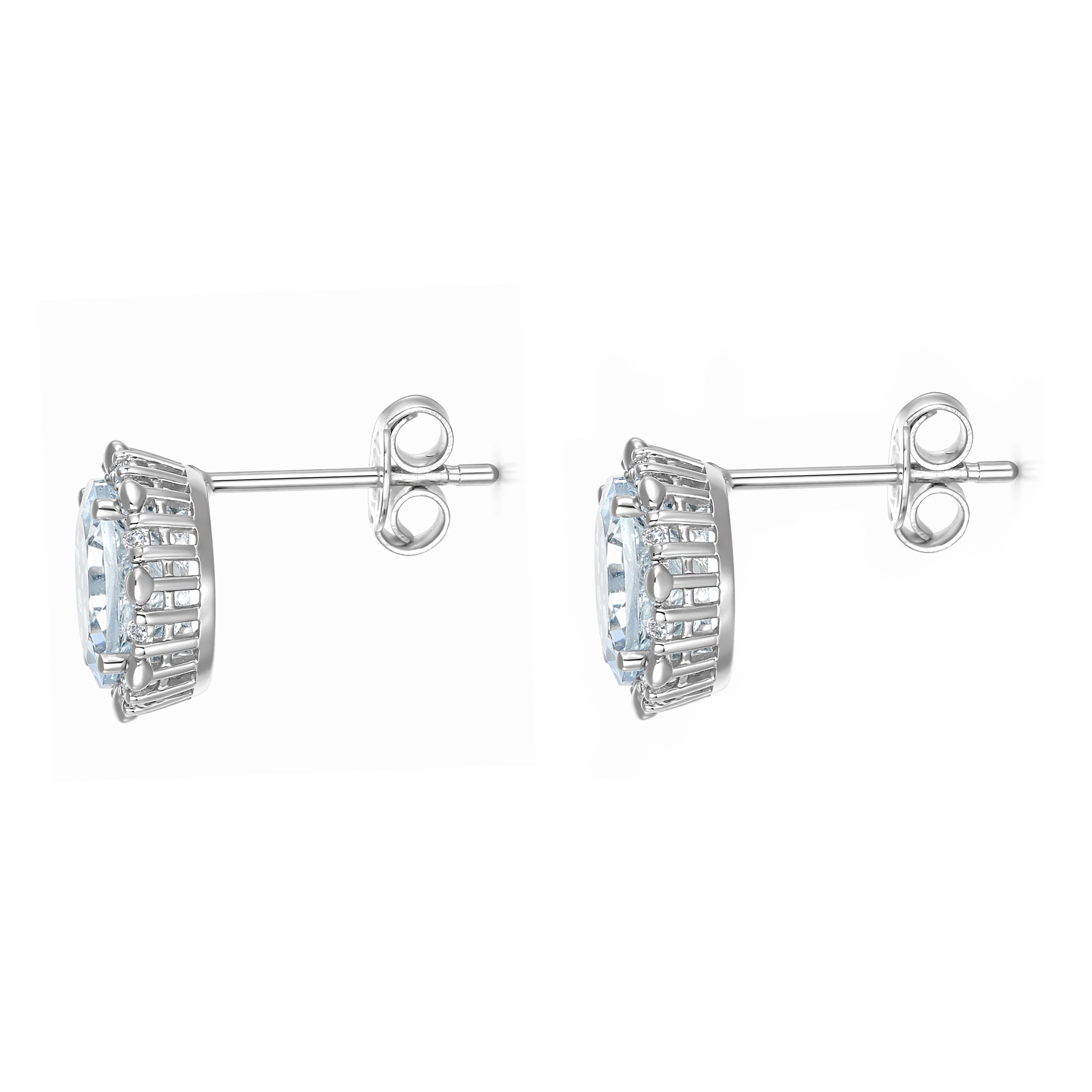 Orecchini - 18 carati Oro bianco - 2.24ct. tw. Acquamarina - Diamante