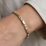 Bracelet - 18k Yellow gold, White gold - Handmade