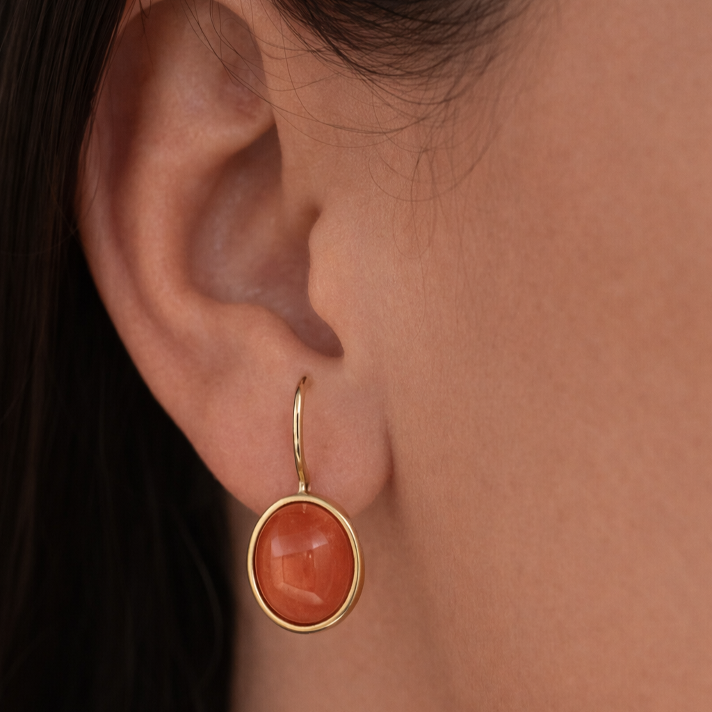 Orecchini - 18 carati Oro giallo Corallo