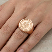 Anello - 18 carati Oro giallo, Moneta 2 Pesos 22 carati - Made in Italy - Handmade