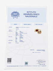 Anello - 18 carati Oro giallo - 1.40ct. tw. Rubino - Diamante - Made in Italy - Handmade