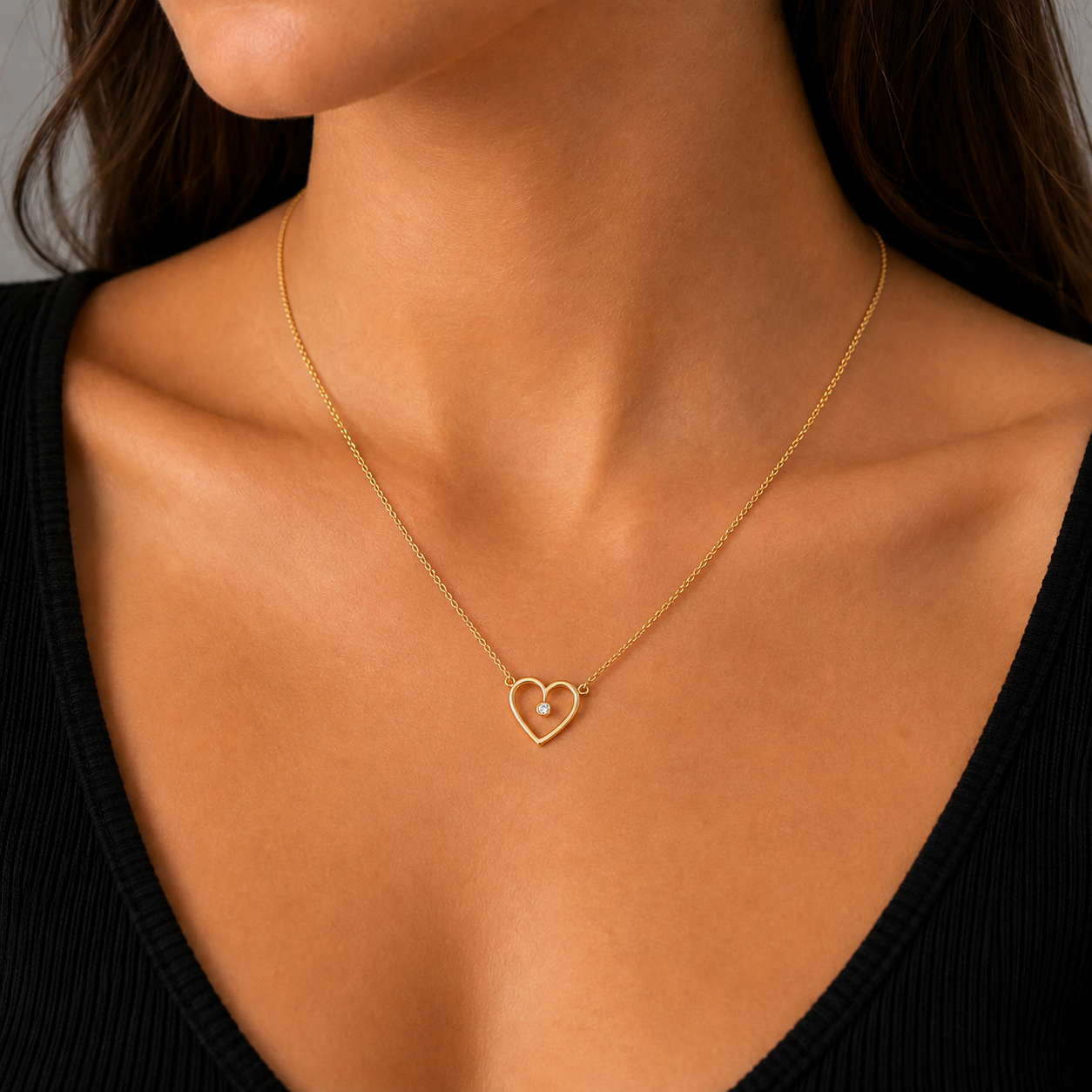 Collana con ciondolo - 18 carati Oro giallo - 0.10ct. tw. Diamante (Naturale) - Made in Italy - Handmade