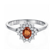 Anello - 18 carati Oro bianco - 1.39ct. tw. Tormalina - Diamante