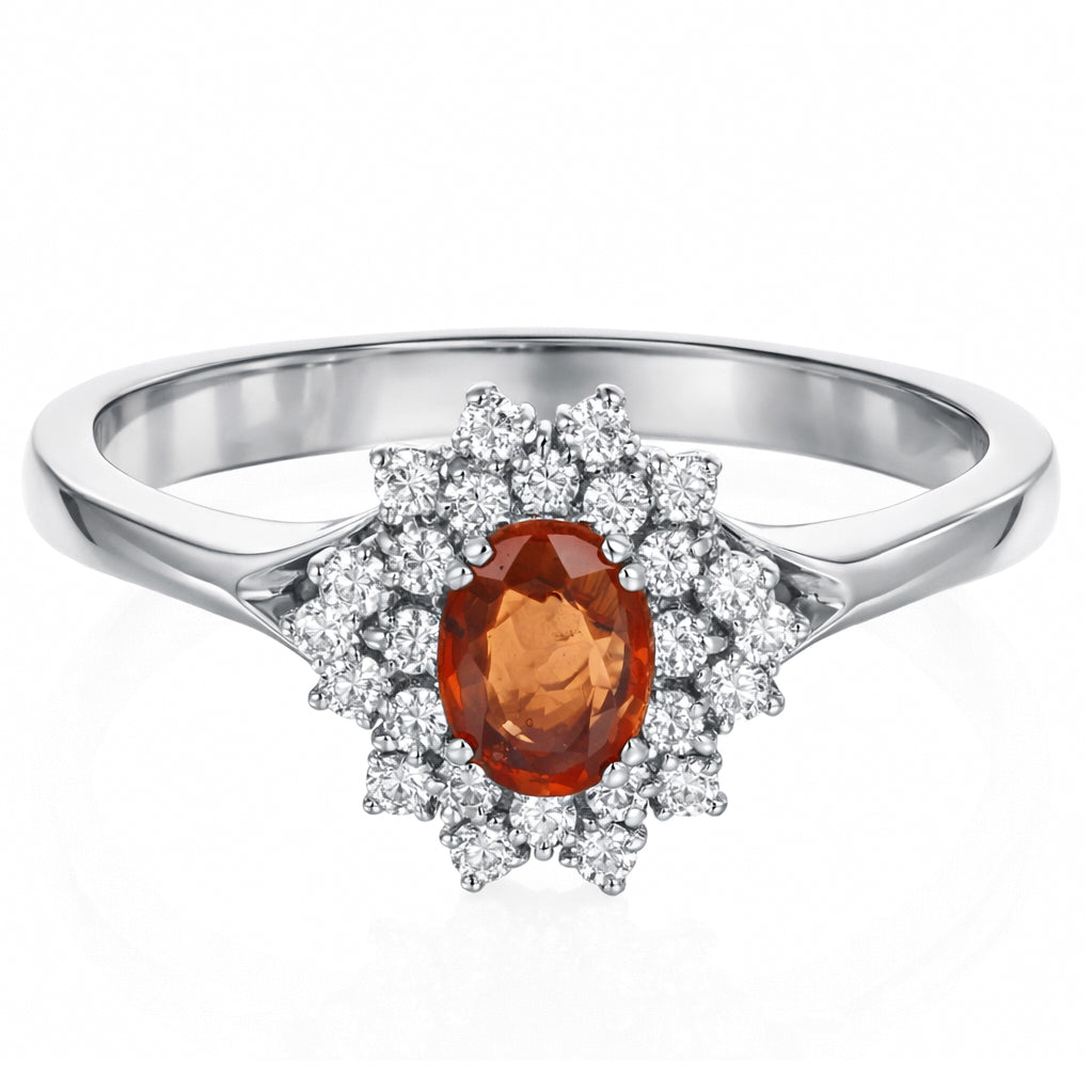 Anello - 18 carati Oro bianco - 1.39ct. tw. Tormalina - Diamante