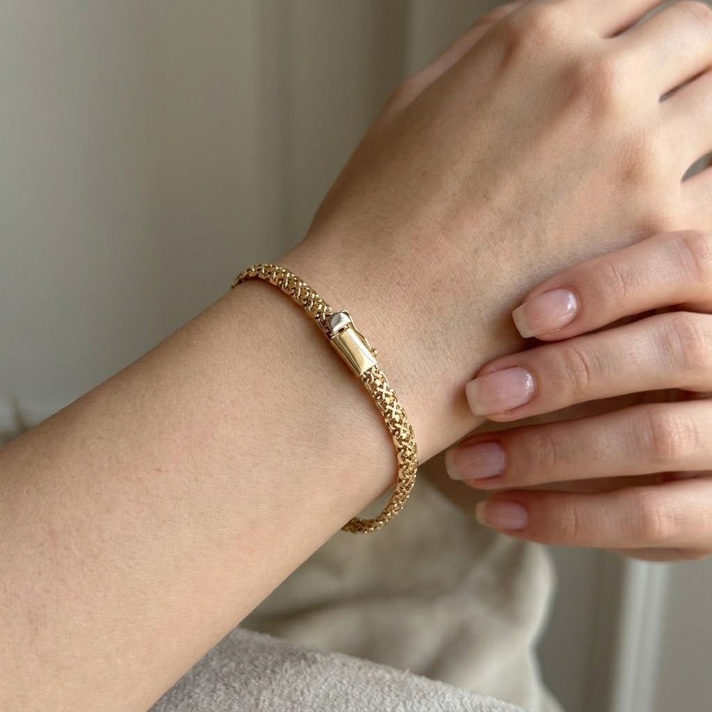 Bracciale - 18 carati Oro giallo, Oro bianco - Made in Italy - Handmade