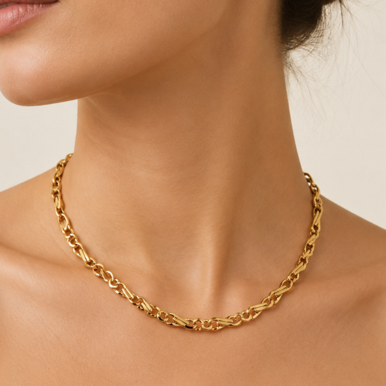 Collana con ciondolo - 18 carati Oro giallo - Made in Italy - Handmade