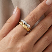 Anello - 18 carati Oro bianco, Oro giallo - Made in Italy - Handmade