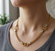 Collana in oro giallo e bianco 18 carati