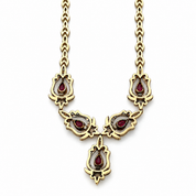 Collana - 18 carati Argento, Oro bianco - 10.13ct. tw. Rubino - Diamante