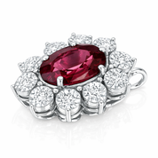 Ciondolo - 18 carati Oro bianco - 2.24ct. tw. Tormalina - Diamante
