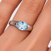 Anello - 18 carati Oro bianco - 2.75ct. tw. Acquamarina