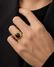 Anello - 18 carati Oro giallo - 1.00ct. tw. Onice - Made in Italy - HandMade