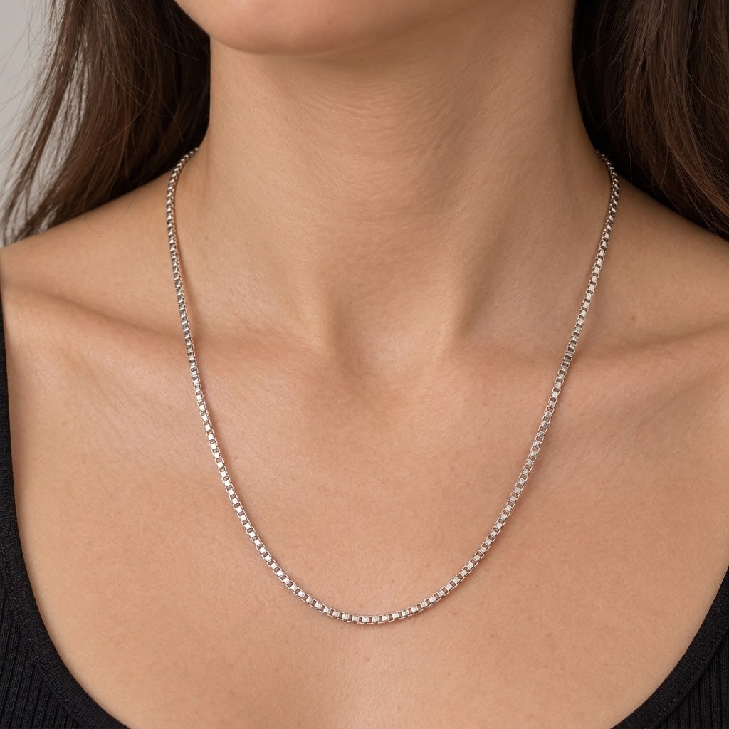 Necklace - 18 carat White gold - Made in Italy - Handmade
