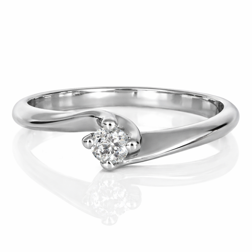 Anello - 18 carati Oro bianco - 0.17ct. tw. Diamante (Naturale)