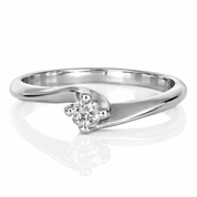 Anello - 18 carati Oro bianco - 0.17ct. tw. Diamante (Naturale)