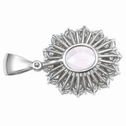 Ciondolo - 18 carati Oro bianco- 8.30ct. tw. Quarzo - Diamante - Made in Italy - Handmade