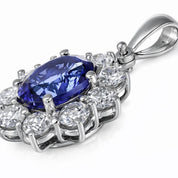 Ciondolo - 18 carati Oro bianco - 2.95ct. tw. Tanzanite - Diamante