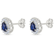 Orecchini - 18 carati Oro bianco - 1.86ct. tw. Zaffiro - Diamante