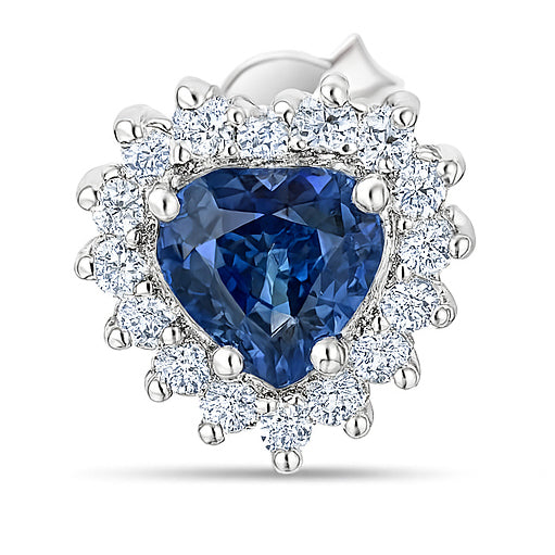 Orecchini - 18 carati Oro bianco - 1.86ct. tw. Zaffiro - Diamante