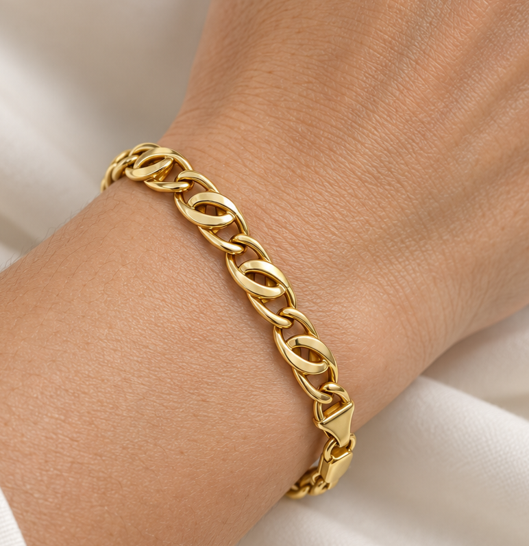 Bracciale - 18 carati Oro giallo - Made in Italy - Handmade