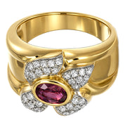 Anello - 18 carati Oro bianco, Oro giallo - 1.20ct. tw. Rubino - Diamante