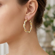 Orecchini - 18 carati Oro giallo, Oro bianco - Made in Italy - Handmade