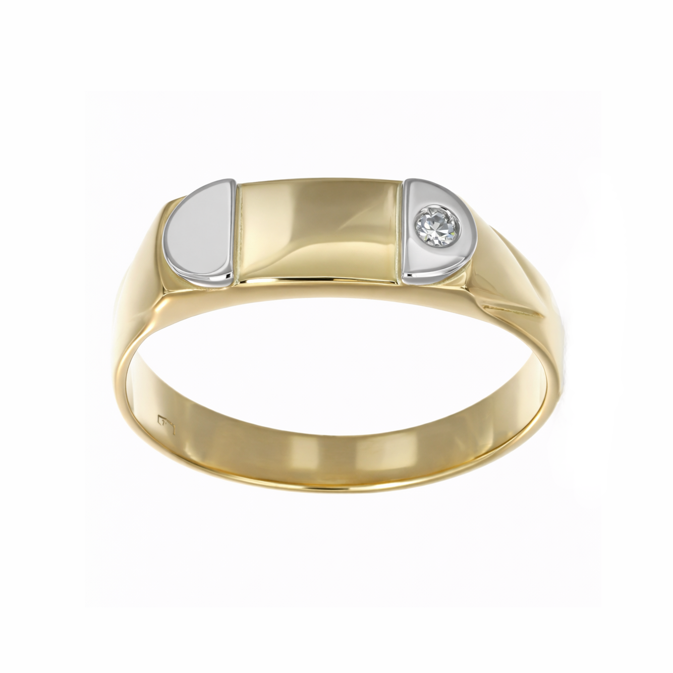 Anello - 18 carati Oro giallo, Oro bianco Diamante (Naturale)