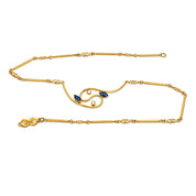 Collana con ciondolo - 18 carati Oro giallo - 0.332ct. tw. Zaffiro - Diamante