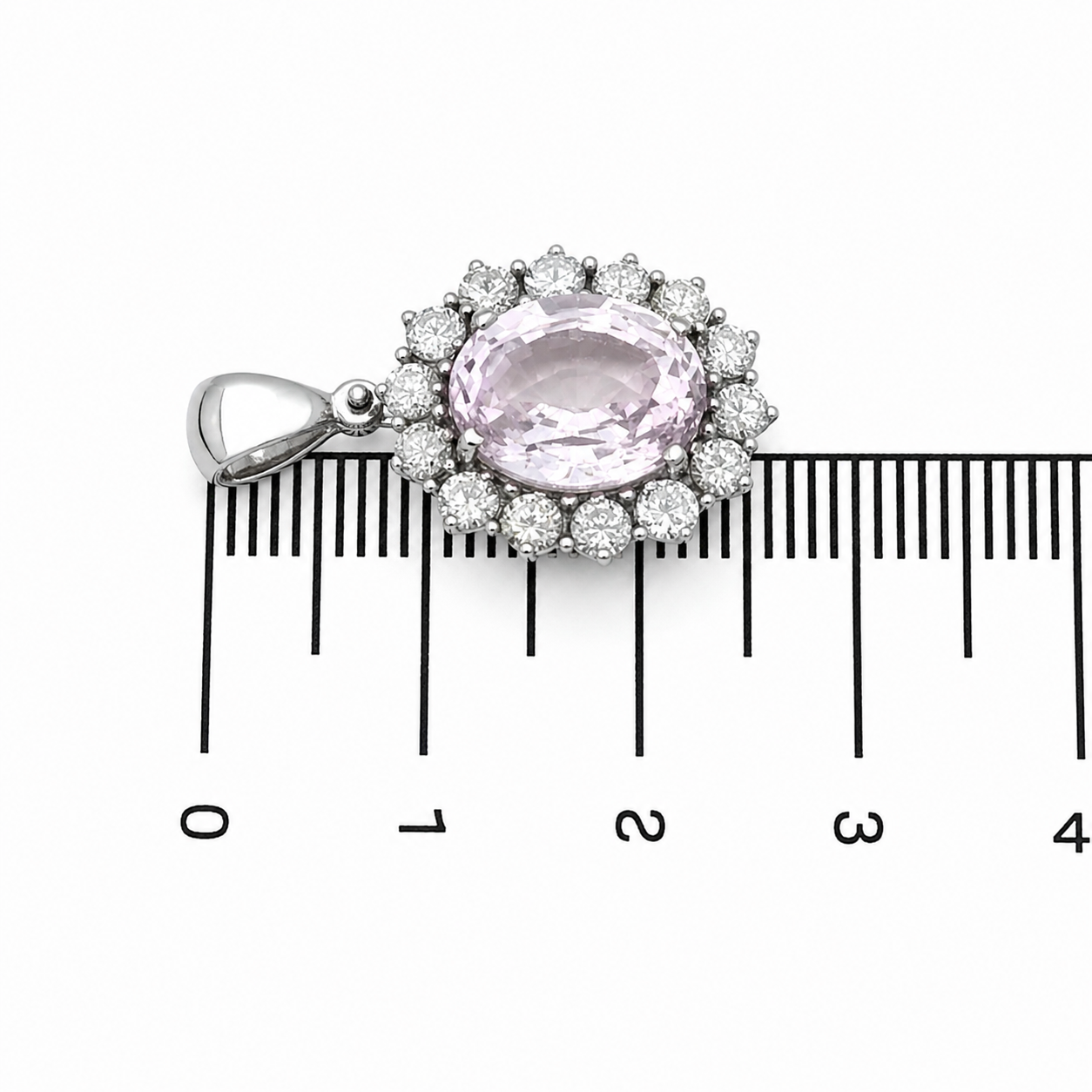 Ciondolo - 18 carati Oro bianco- 8.30ct. tw. Quarzo - Diamante - Made in Italy - Handmade