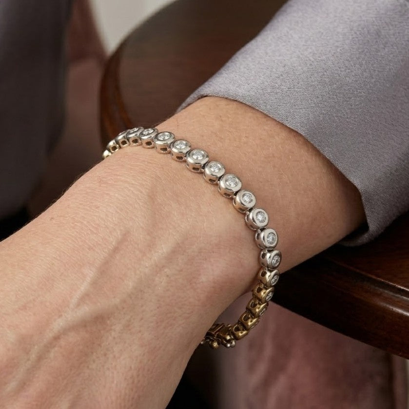 Bracciale - 18 carati Oro bianco, Oro giallo - 0.70ct. tw. Diamante (Naturale) - Made in Italy - Handmade