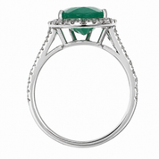 Anello - 18 carati Oro bianco - 5.20ct. tw. Smeraldo - Diamante