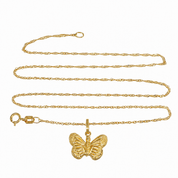 Collana con ciondolo - 18 carati Oro giallo - Made in Italy - Handmade