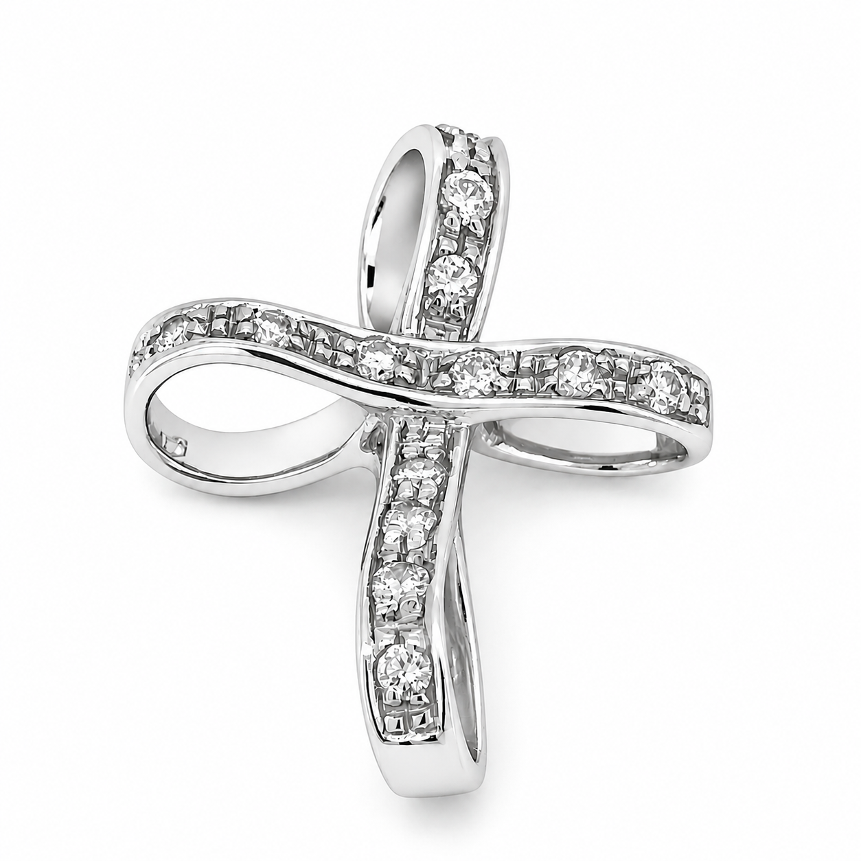 Ciondolo - 18 carati Oro bianco - 0.13ct. tw. Diamante (Naturale) - Made in Italy - Handmade