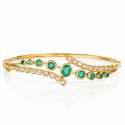 Bracciale - 18 carati Oro giallo - 1.85ct. tw. Smeraldo - Diamante