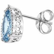 Orecchini - 18 carati Oro bianco - 2.85ct. tw. Acquamarina - Diamante