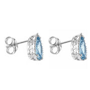 Orecchini - 18 carati Oro bianco - 2.85ct. tw. Acquamarina - Diamante
