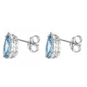Orecchini - 18 carati Oro bianco - 2.85ct. tw. Acquamarina - Diamante