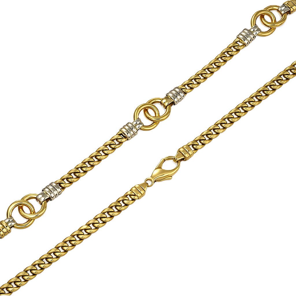 Collana in oro giallo e bianco 18 carati