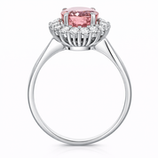 Anello - 18 carati Oro bianco - 2.89ct. tw. Tormalina - Diamante