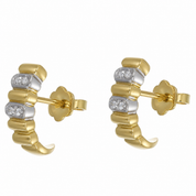 Orecchini - 18 carati Oro bianco, Oro giallo - 0.12ct. tw. Diamante (Naturale) - Made in Italy - Handmade