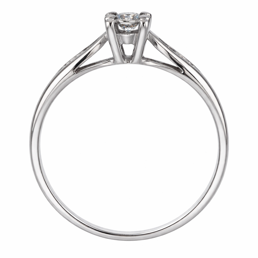 Anello - 18 carati Oro bianco Diamante (Naturale) - Diamante