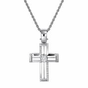 Collana con ciondolo - 18 carati Oro bianco - 0.125ct. tw. Diamante (Naturale)