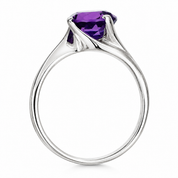 Anello - 18 carati Oro bianco - 2.00ct. tw. Ametista - Made in Italy - Handmade