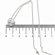 Collana con ciondolo - 18 carati Oro bianco, Perla Akoya - 0.18ct. tw. Acquamarina - Diamante - Made in Italy - Sishei